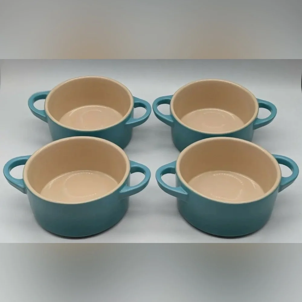 LE CREUSET Mini Cocotte 4 Caribbean Blue + Cookbook (FINAL PRICE $139 0726